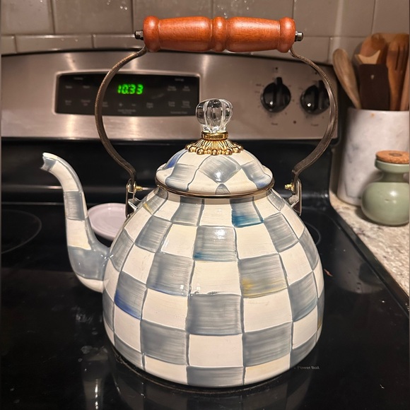 MacKenzie-Childs Other - MacKenzie-Childs Sterling Check Tea Kettle 3qt